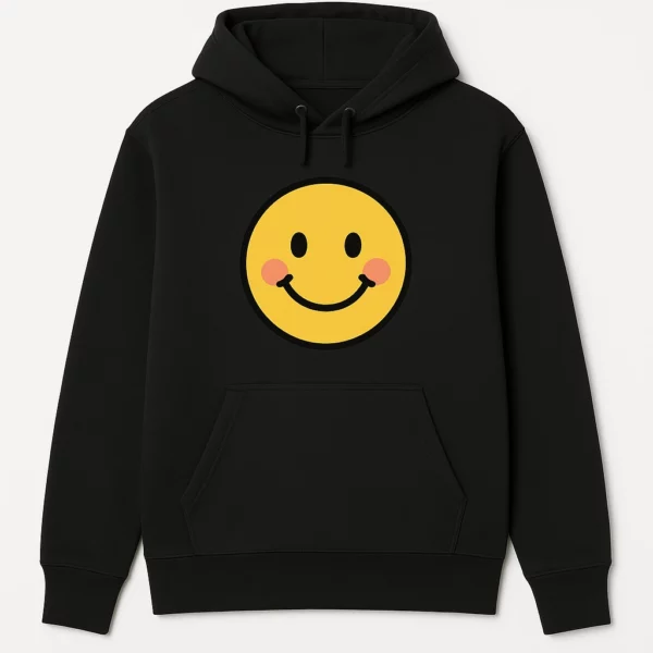 Cartoon Smiley Face Hoodie – Casual Graphic Pullover for Everyday Comfort