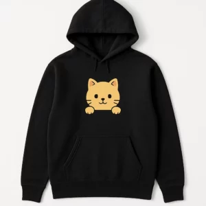 Cute Animal Pocket Hoodie with Kangaroo Pocket Design