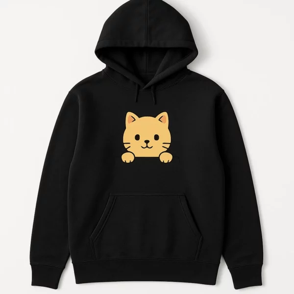 Cute Animal Pocket Hoodie with Kangaroo Pocket Design