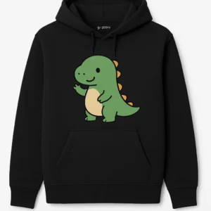 Chubby Dinosaur Hoodie - Cute Sideways Dinosaur Design
