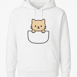 Cute Animal Pocket Hoodie with Kangaroo Pocket Design