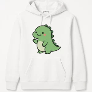 Chubby Dinosaur Hoodie - Cute Sideways Dinosaur Design