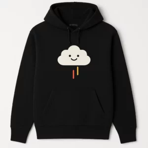 Smiling Cloud Sweatshirt with Rainbow Stripes - Cozy and Stylish