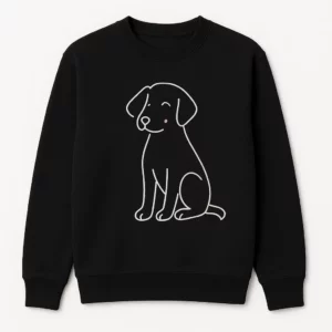 Minimal Line Art Dog Sweatshirt - Cute and Simple Style