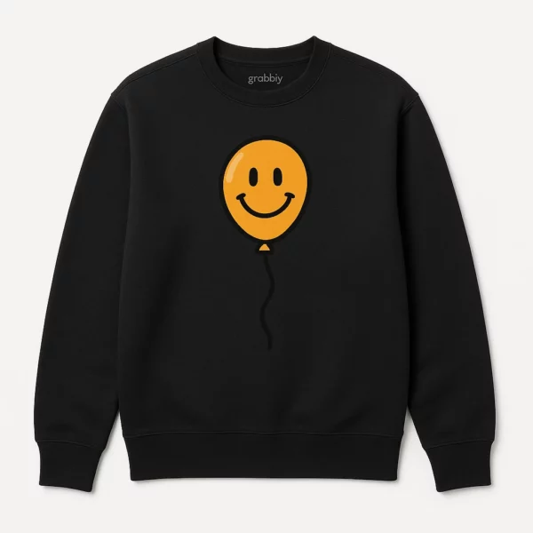 Playful Cartoon Smiling Balloon Sweatshirt – Fun and Casual Style