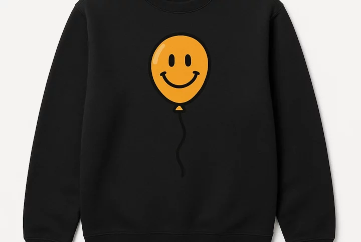 Playful Cartoon Smiling Balloon Sweatshirt - Fun and Casual Style