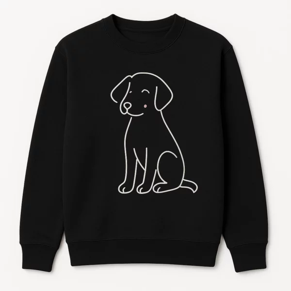 Minimal Line Art Dog Sweatshirt – Cute and Simple Style