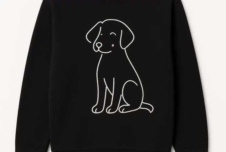 Minimal Line Art Dog Sweatshirt - Cute and Simple Style