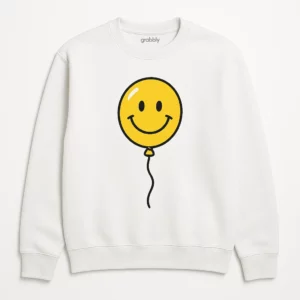 Playful Cartoon Smiling Balloon Sweatshirt - Fun and Casual Style