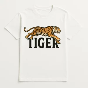 Tiger Graphic T-Shirt with Dynamic Motion Design for Casual Wear